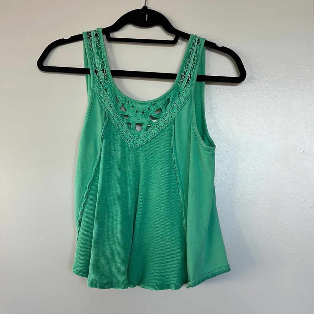 We the free green lace tank